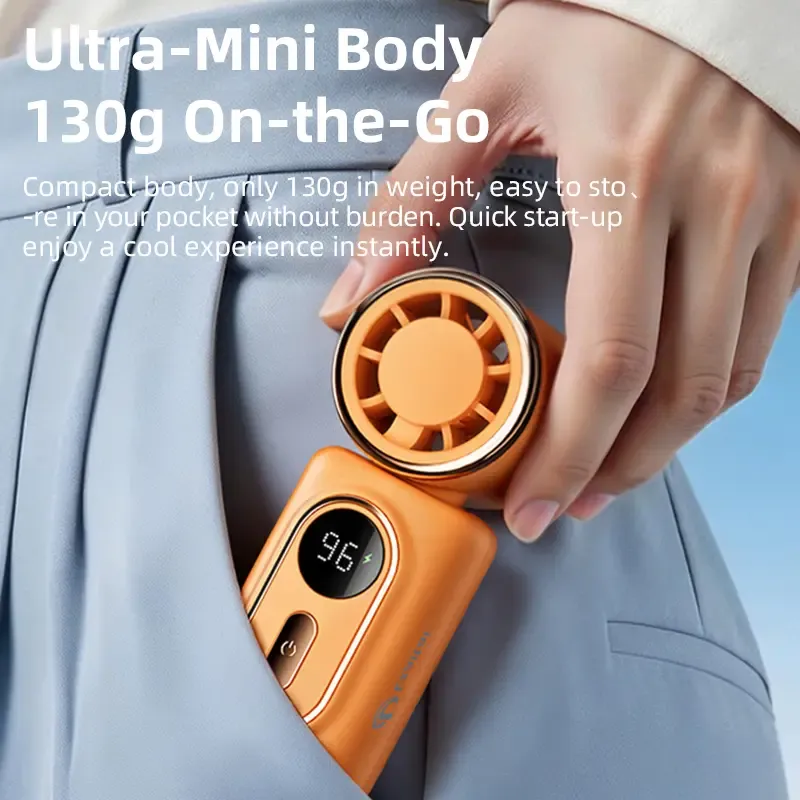 Mini Portable Handheld Clip Fan 3-in-1 Rechargeable 3000mAh Battery, 5 Speeds, 180° Adjustable Airflow, USB Cooling, Perfect for Travel, Office, and Personal Use - Protection