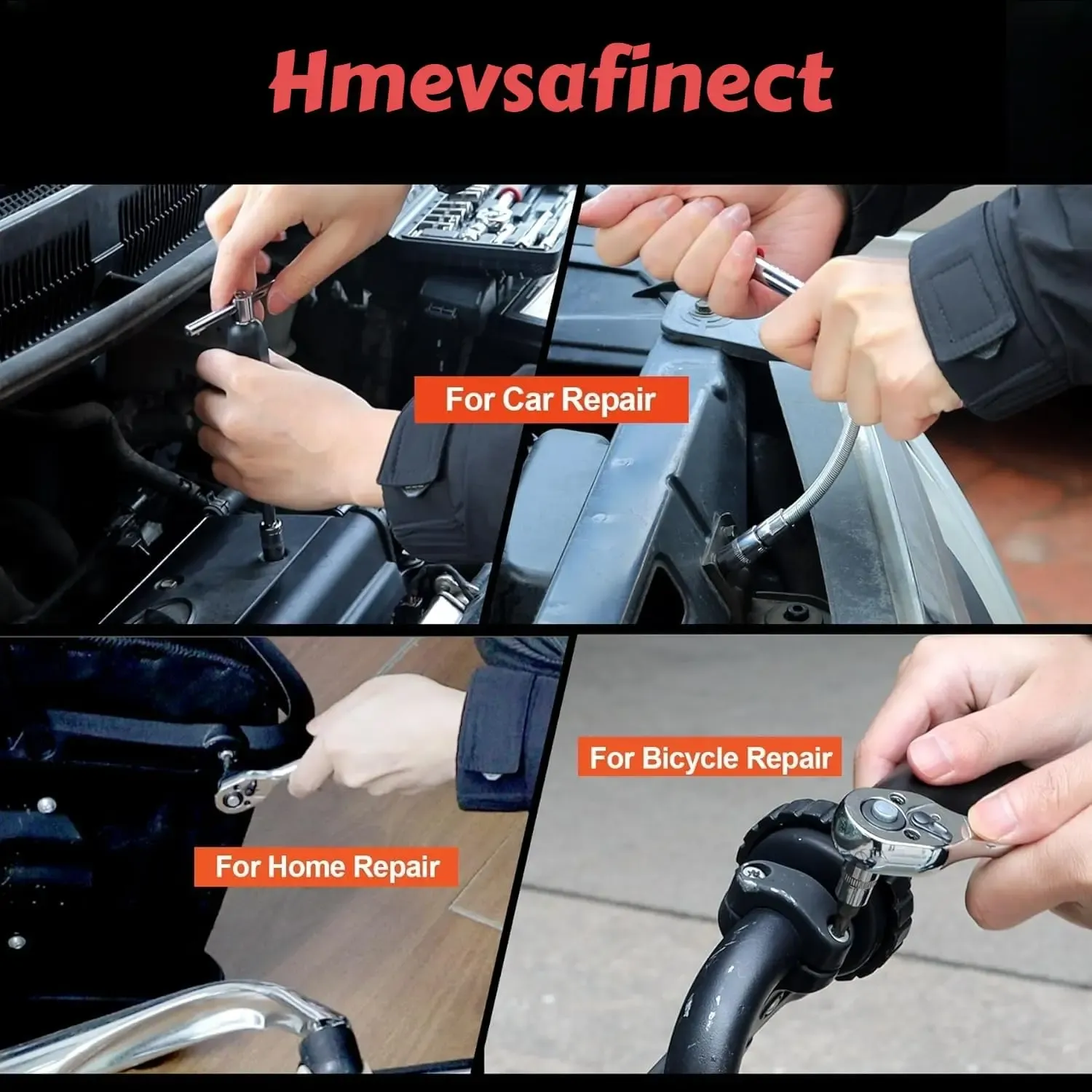 46pcs Car Repair Machinery Tools Set, Household Machinery Tools, Socket Wrench Diy Repair Tool Kit, Ratchet Screwdriver Compatible with Car Repair & Bicycle Repair, Hardware Toolbox Compatible with Auto Repairing, Gifts for Husband & Men outdoorfun