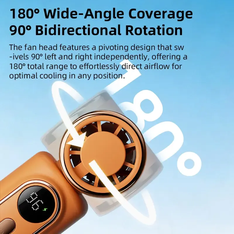 Mini Portable Handheld Clip Fan 3-in-1 Rechargeable 3000mAh Battery, 5 Speeds, 180° Adjustable Airflow, USB Cooling, Perfect for Travel, Office, and Personal Use - Protection