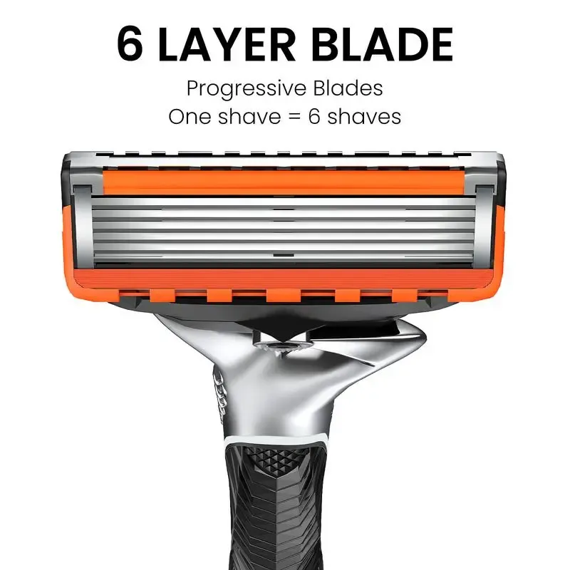 4pcs Razor Blades + Handle – Sharp Head & Beard Shaver for Men