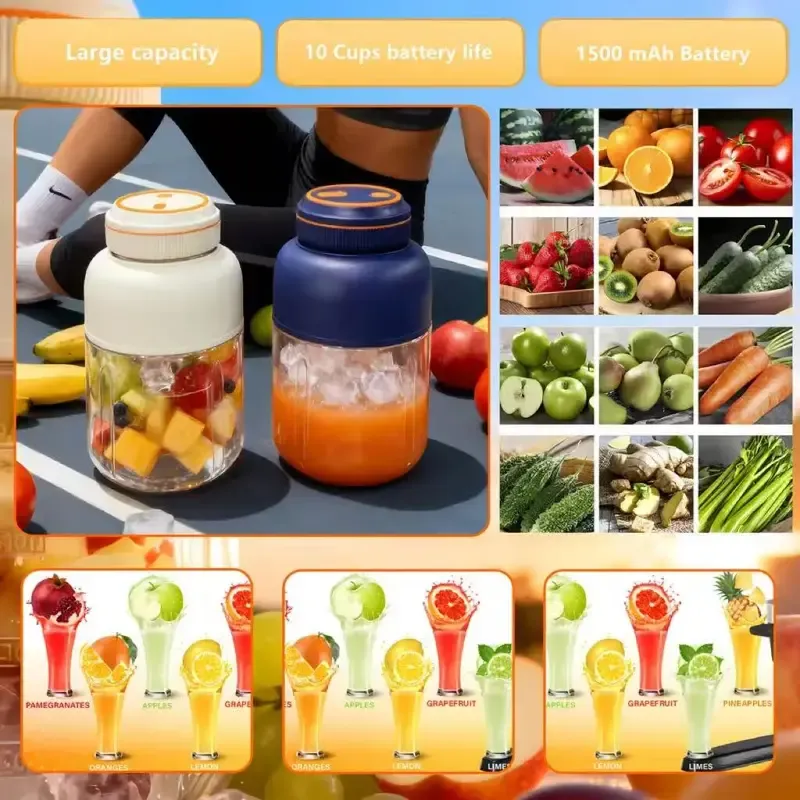 Portable Juicer Blender Cup – Mini Blender for Smoothies & Fresh Juice, Summer Essentialsential