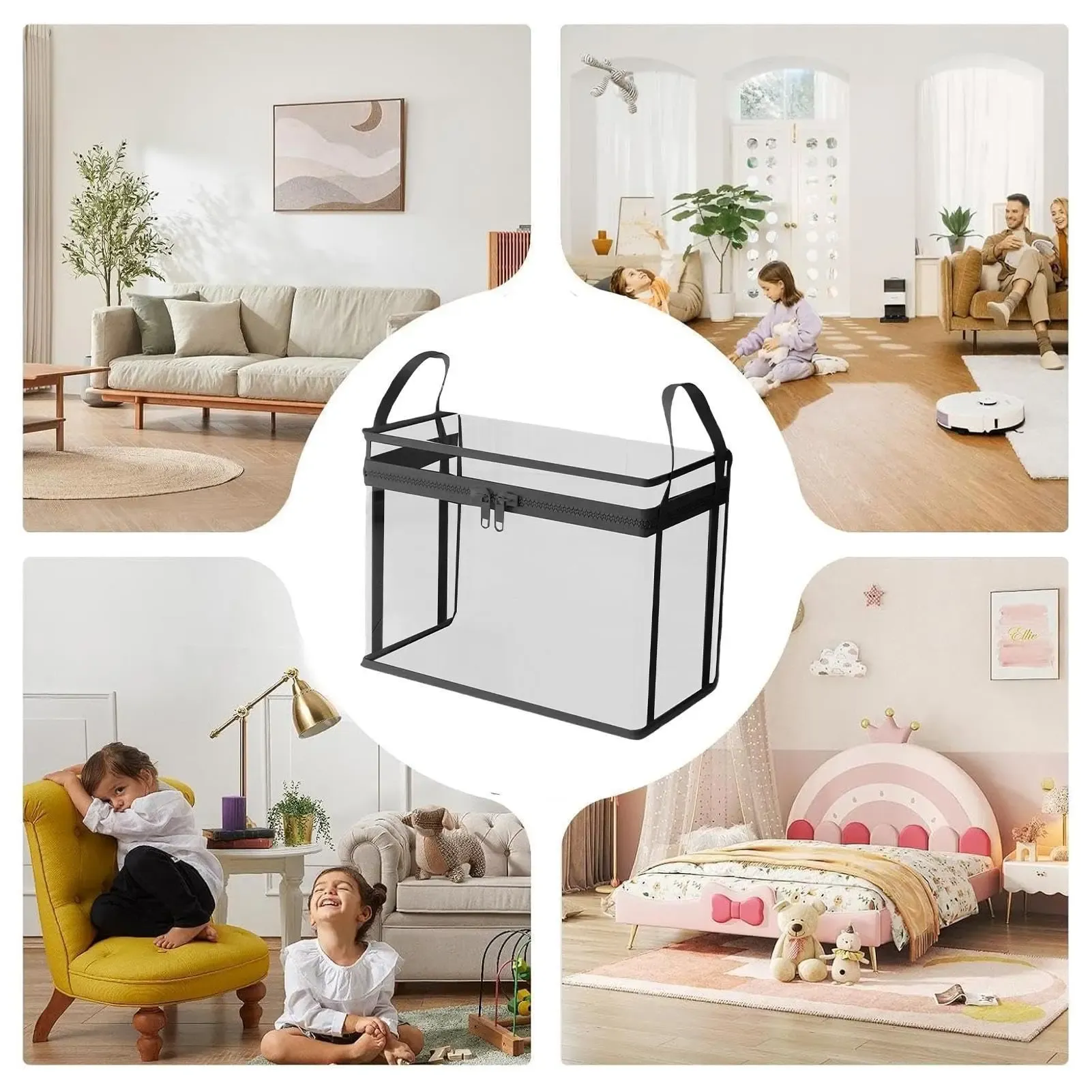 Large Clear Thick Plastic Storage Box with Hinged Lid, Heavy-Duty Durable High Capacity Organizer, Perfect for Home, Camping, Travel, Attic and Moving