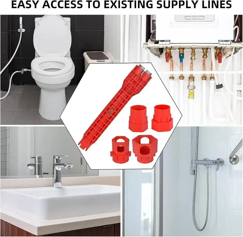 14-in-1 Multi-functional Wrench for Toilet, Sink, Bathroom, Kitchen Plumbing Installation and Repairs faucet wrench pipe