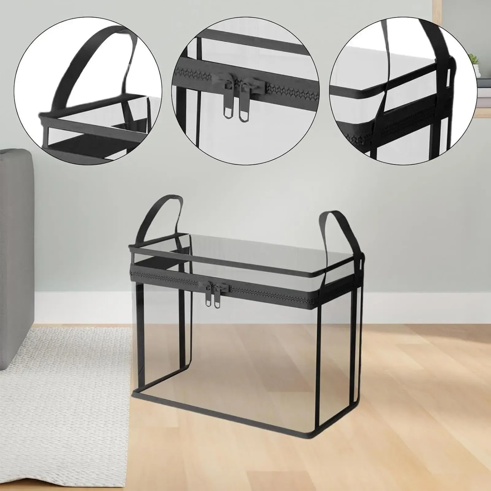 Large Clear Thick Plastic Storage Box with Hinged Lid, Heavy-Duty Durable High Capacity Organizer, Perfect for Home, Camping, Travel, Attic and Moving