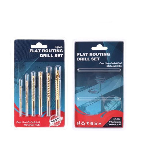 6 Pack Titanium GJANSH Coated HSS Twist Drill Bits, 3-10mm Serrated Side Cutting Drill Bit Woodworking Tools for Plastic Metal Wood Hole,fathersdaygift fathersdaygift