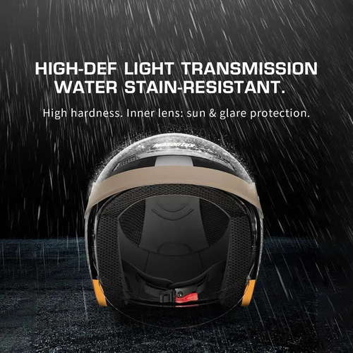 3C Certified Electric Motorcycle Helmet Half Helmet with Inner Visor Four Seasons Universal Safety Helmet for Men & Women