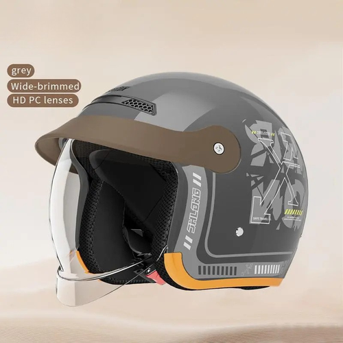 3C Certified Electric Motorcycle Helmet Half Helmet with Inner Visor Four Seasons Universal Safety Helmet for Men & Women