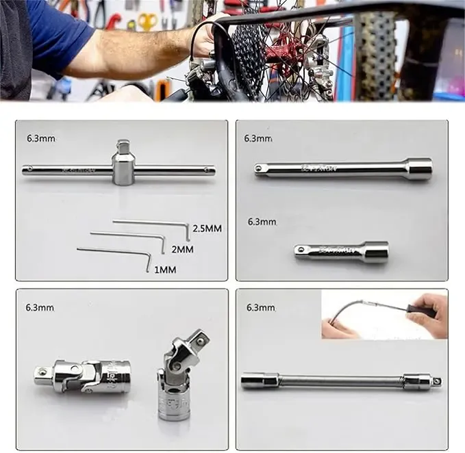 46pcs Car Repair Machinery Tools Set, Household Machinery Tools, Socket Wrench Diy Repair Tool Kit, Ratchet Screwdriver Compatible with Car Repair & Bicycle Repair, Hardware Toolbox Compatible with Auto Repairing, Gifts for Husband & Men outdoorfun