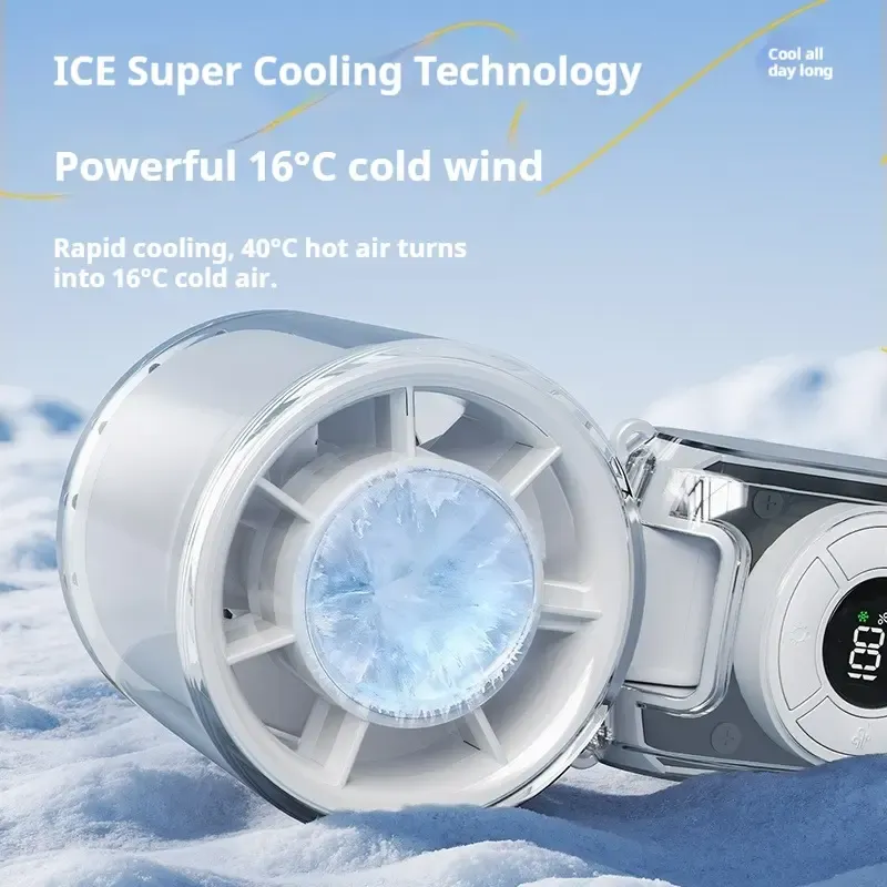 Portable Cooling Fan – 3600mAh Rechargeable, 5-in-1 Handheld&Neck&Desktop Fan with Digital Display, Long Battery Life, Travel & Office Essential