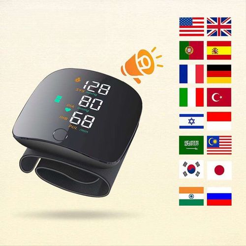 USB Charging Wrist Electronic Sphygmomanometer High Definition Large Screen Intelligent Voice Home Blood Pressure Monitor