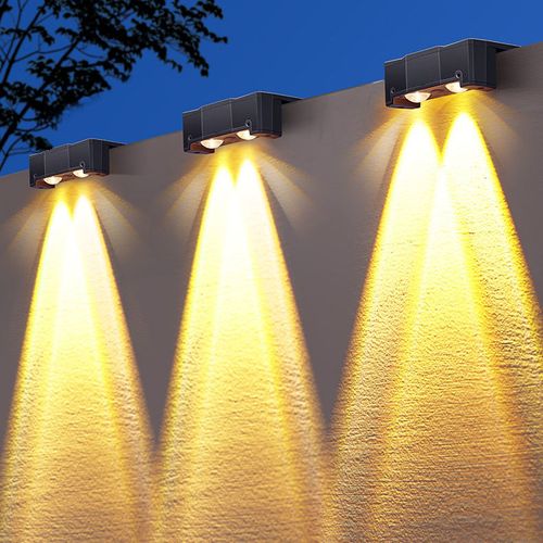Solar LED Deck Wall Light, Outdoor Waterproof, Garden Fence & Exterior Wall Lighting