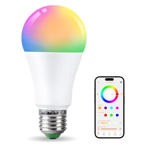 Tuya Bluetooth Smart LED Bulb E27 RGBCW Dimmable, Phone App Control, AC230V,2-Pack