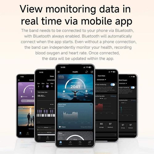 Screenless Smart Bracelet Step Counter Heart Rate Tracker Sleep Blood Oxygen Monitor Sport Waterproof for Gemstone Chain