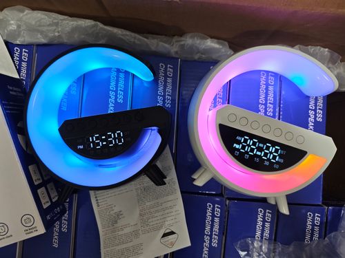 Bluetooth Speaker, Alarm Clock, Wireless Charger, Wake Up Table Lamp | Cash on Delivery