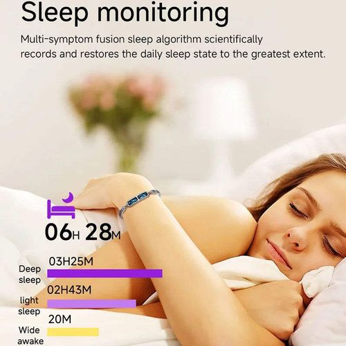Screenless Smart Bracelet Step Counter Heart Rate Tracker Sleep Blood Oxygen Monitor Sport Waterproof for Gemstone Chain