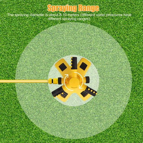 Garden watering rotary sprinkler, lawn irrigation 360-degree spray nozzle, drip irrigation head, direct shipping, water-saving