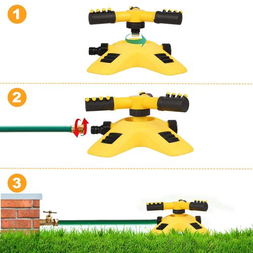 Garden watering rotary sprinkler, lawn irrigation 360-degree spray nozzle, drip irrigation head, direct shipping, water-saving