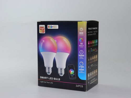 Tuya Bluetooth Smart LED Bulb E27 RGBCW Dimmable, Phone App Control, AC230V,2-Pack