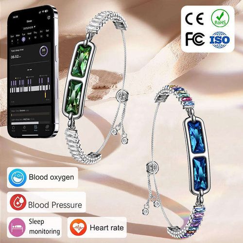 Screenless Smart Bracelet Step Counter Heart Rate Tracker Sleep Blood Oxygen Monitor Sport Waterproof for Gemstone Chain