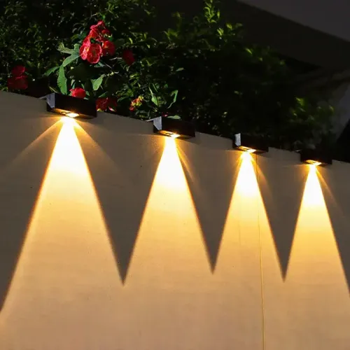 Solar LED Deck Wall Light, Outdoor Waterproof, Garden Fence & Exterior Wall Lighting