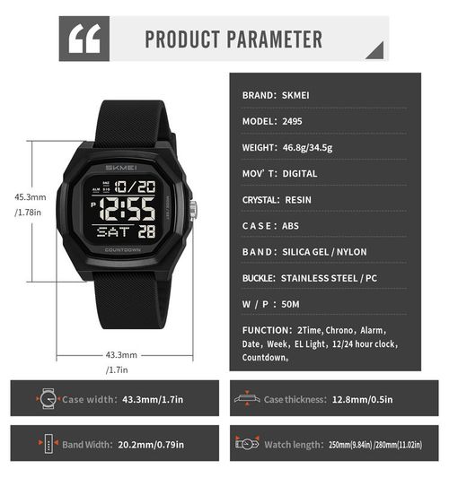 Wholesale Watch 2495 Chronograph Water Resistant 50m Custom logo NYLON Strap Watches Men Sport Digital