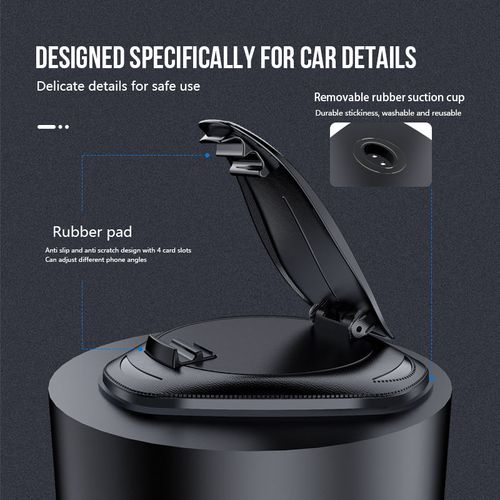 Universal Dashboard Car Phone Holder ABS Washable Removable Suction Cup Stable