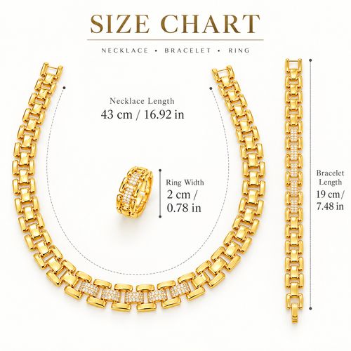 Single Row Zircon Tennis Jewelry Set | Necklace + Bracelet + Ring