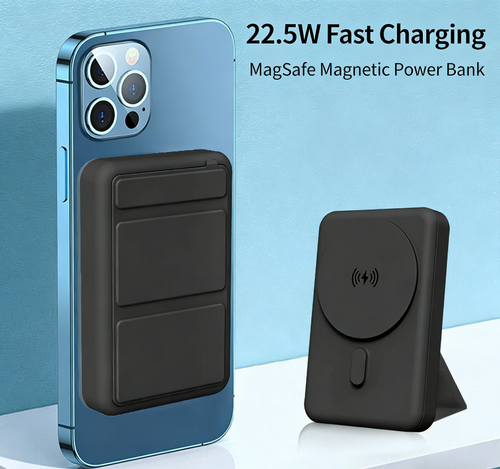 Magnetic Wireless Power Bank 10000mAh with Stand, Mini Fast Charging Portable Charger