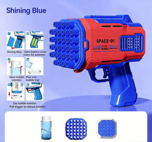 Trending 32-Barrel Gatling Bubble Gun Children's Toy
