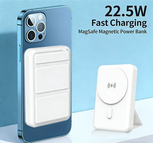 Magnetic Wireless Power Bank 10000mAh with Stand, Mini Fast Charging Portable Charger