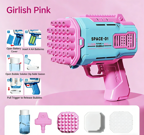 Trending 32-Barrel Gatling Bubble Gun Children's Toy
