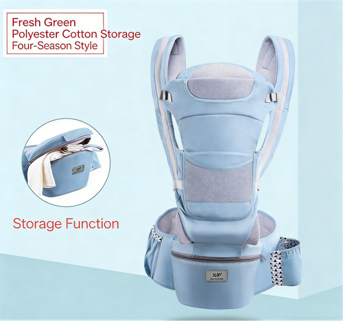 Multi-functional Baby Carrier with Waist Stool - Back & Horizontal Hold, Foldable & Portable Parenting Tool
