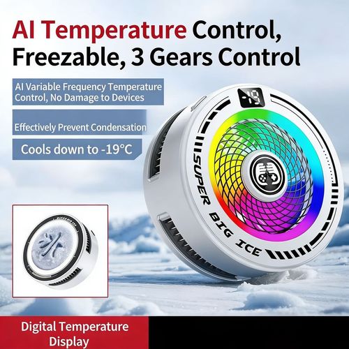 New magnetic semiconductor phone cooler with multi-speed adjustment for instant cooling  complimentary magnetic phone mount and charging cable included