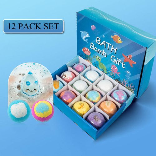 Children's Bubble Bath Bombs: Colourful Children's Bath Bomb Gift Set – Children's Bath Bombs with Surprises Inside  (Set of 12)