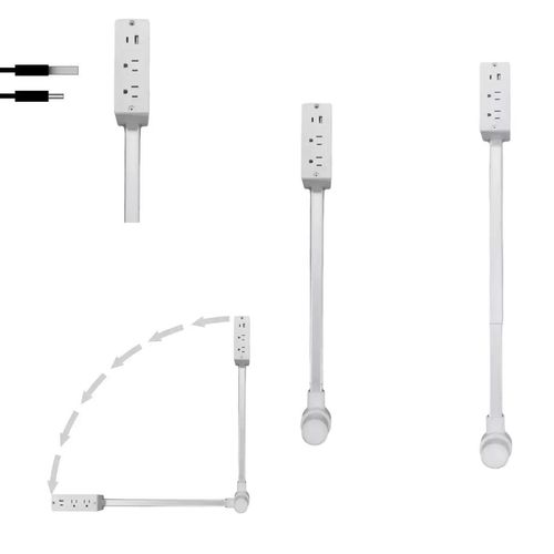 180-degree swivel for easy access  Multi-socket wall power strip, ideal for hotels, bedrooms and garages