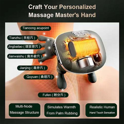 Neck and Shoulder Massager, Cervical Spine Massager, Trapezius Muscle Kneading and Heating Massager, Human-like Hand Massage Device, Neck and Shoulder Massager