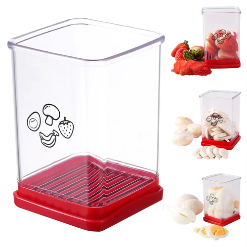 Kitchen Quick Slicer: Push-style Manual Fruit and Vegetable Slicer with Stainless Steel, Easy-to-Control, Eco-friendly Cup-shaped Blade