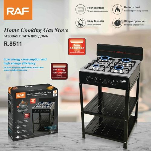 Four-burner gas stove panel for home use, low-energy liquefied gas tabletop, flameout protection, glass rotary burners
