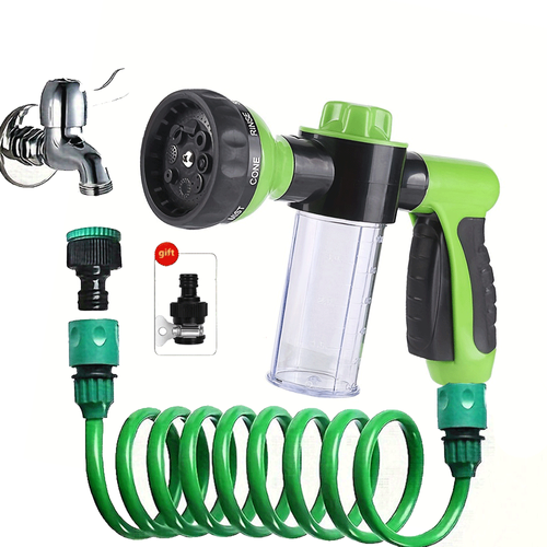 Water hose set for washing pets, watering flowers and vegetables, washing cars  retractable hose gun with soft pipe for home use