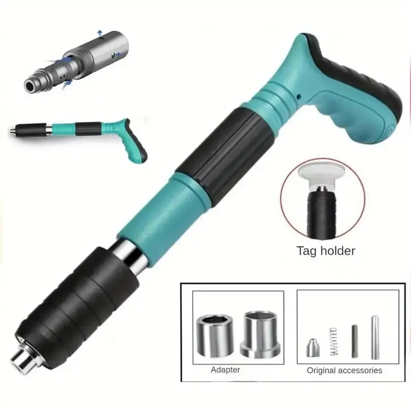 Nail Wall Fastening Tool for Cement Wall, Manual Steel Nails Machine Tool, Concrete Nail Machine, Mini Portable Nail Shooting Machine for Household Woodworking