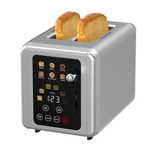 2-Slice Stainless Steel Digital Timer Toaster with Touch Screen 6 Bread Types Premium Toaster for Perfect Toast Every Time
