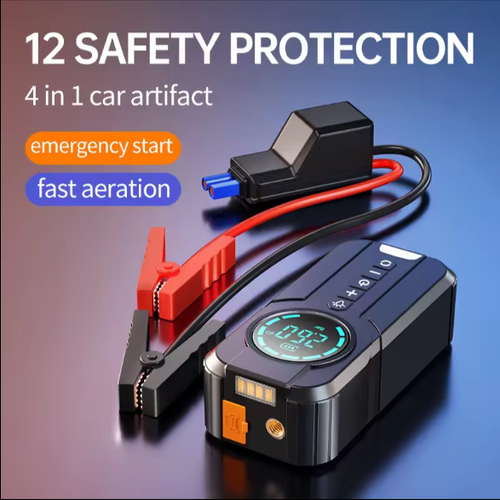 6000 mah car emergency start, tire inflation, emergency lighting, SOS lamp integrated machine, 12V2.4L or below
