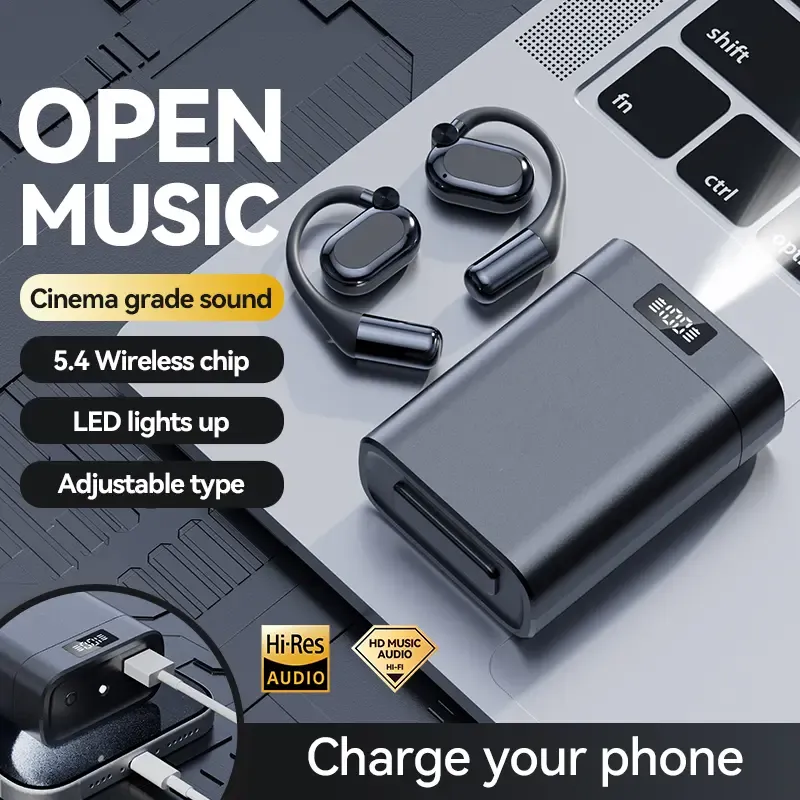 Sports Wireless Bluetooth 6.0 Earbuds (On-Ear Headphones) - Ergonomic Sport Design, 45H Playtime, HiFi Bass, ENC Active Noise Cancellation with ENC Mic, Smartphone Charging Support, Back-to-School Use