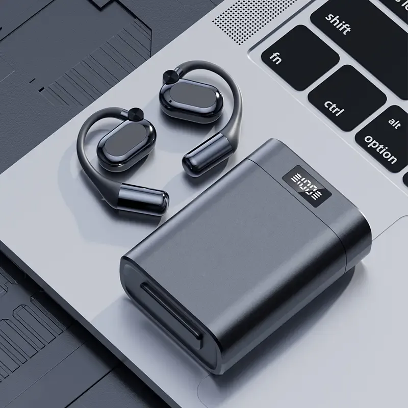 Sports Wireless Bluetooth 6.0 Earbuds (On-Ear Headphones) - Ergonomic Sport Design, 45H Playtime, HiFi Bass, ENC Active Noise Cancellation with ENC Mic, Smartphone Charging Support, Back-to-School Use