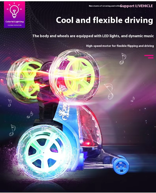 Children's Large Rollover Remote Control Car 4 Channel 360 Degrees Battery RC Remote Control Car for Kids