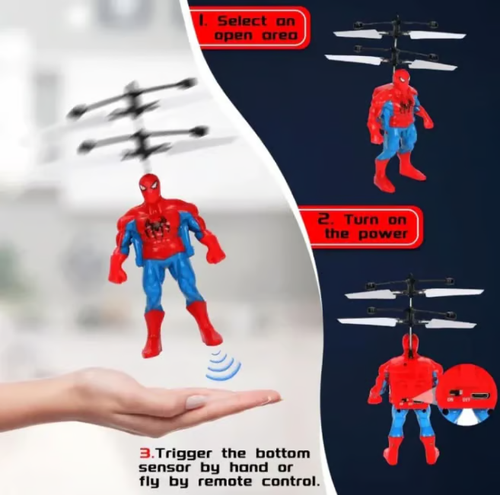 ✨ Aeronave voadora com sensor de mão com tema de herói