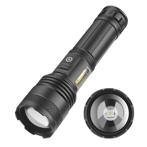 New 30-watt LED COB Flashlight - Adjustable Brightness Red Flash Torch Waterproof Flash Lamp USB Rechargeable Flashlights