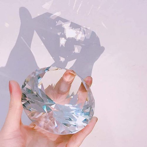 LONGWIN 80mm(3.1 Inch) Crystal Diamond Paperweight Jewels Wedding Decorations Christmas Centerpieces Home Decor