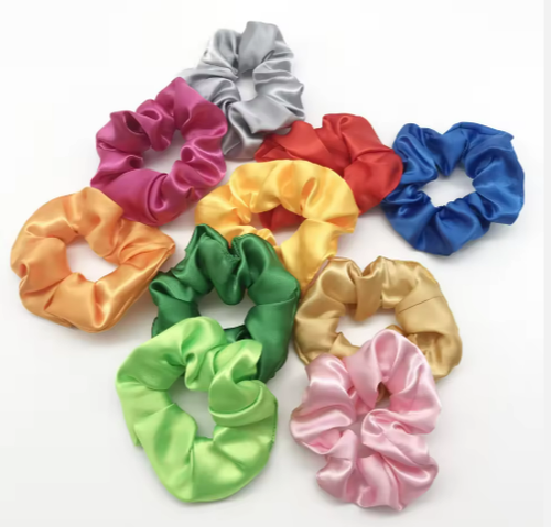 Korean style solid color satin elastic headband for women