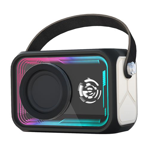 可爱度 深渊镜迷你音箱 QD18 塞博朋克透明壳炫彩灯光户外便携蓝牙音箱